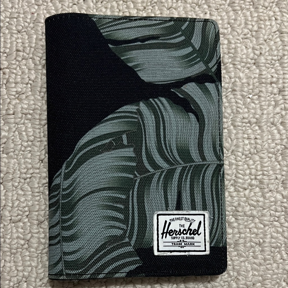Herschel Green and Black Passport Holder